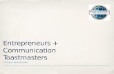 Entrepreneurs + Communication @ Toastmasters