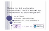 Oxford - Making the link and seizing opportunities: the PGCert and my development as a teacher (so far)