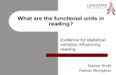 What are the functional units in reading? Evidence for statistical variation influencing word processing