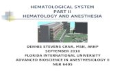 HEMATOLOGICAL SYSTEM PART II