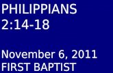 11 November 6, 2011 Philippians, Chapter 2 Verse 14 - 18