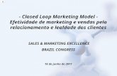 Closed loop marketing model  - efetividade de marketing e vendas pelo relacionamento e lealdade dos clientes