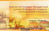 Delivery Of Nutrients Through Food Systems