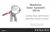 Landing Page Optimization: Matching Content to Intent, as presented by Bill Barnes at the 2010 Marketo User Summit