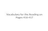 Vocabulary for the reading on pages 416 417
