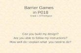 Barrier Games & Pattern Blocks  Grade One