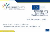 INTERREG IV-C-Ministerul Dezvoltarii Regionale si Turismului-Proiectele de capitalizare si al 3lea apel-2009