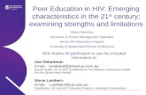 Peer Education in HIV: Emerging characteristics in the 21st century; examining strengths and limitations