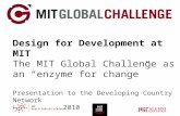 MIT Global Challenge: An Enzyme for Change