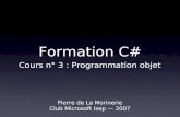 Formation C# - Cours 3 - Programmation objet