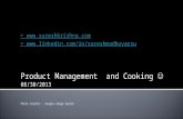 Product Management and Cooking similarities