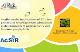 Role of PE proteins of Mycobacterium tuberculosis