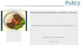 Food Security Policy Context and Hunger in Brazil