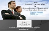 Distance Learning MBA in HRM from Bharathiar University- Jaro Education
