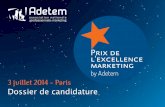 Dossier de candidature Nuit du Marketing ADETEM