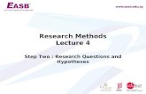 L4 research questions and hypotheses