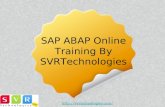 SAP ABAP Online Training Courses By SVRTechnologies