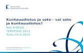 TERVE-SOS 2013 Kari Prättälä: Kuntarakenne reformissa