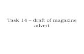Task 14 – Draft of Magazine Advert