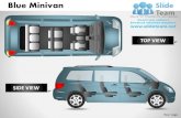 Blue minivan top view powerpoint presentation slides ppt templates