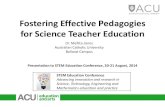 Dr Mellita Jones - Faculty of Education & Arts, Australian Catholic University - Mini workshop: Fostering Effective Pedagogies for Science Teacher Education