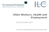 ILC-UK/Actuarial Profession Joint Debate- Older workers, health and employment, kindly supported by Sanofi Pasteur MSD