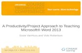 Course Tech 2013, Susie VanHuss & Vicki Robertson, A Productivity/Project Approach to Teaching Microsoft Word 2013 Part II