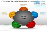 5 stages cycle circular round jigsaw maze piece puzzle process slides.
