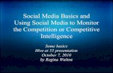 Social Media Basics and Using Social Media to Monitor the Competition or Competitive Intelligence