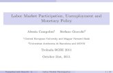 Labor Market Participation, Unemployment and Monetary Policy