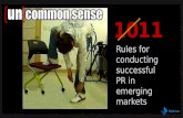 [Un]common Sense: 10 Rules of Doing PR In Emerging Markets