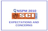 NSPM 2010 Expectations and Concerns