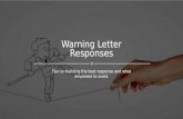 FDA Warning Letter Response