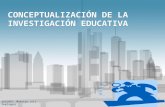 CONCEPTUALIZACIÓN DE LA INVESTIGACIÓN EDUCATIVA