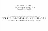 Der edle Qur'an und die Übersetzung seiner Bedeutung in die deutsche Sprache