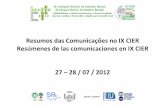 IX Congresso Ibérico de Estudos Rurais - Indice de Resumos