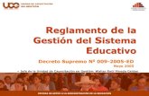 Reglamento del sistema educativo ds 009 2005-ed