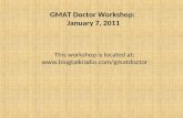 Gmat Doctor Workshop @ BlogTalkRadio January 7, 2011