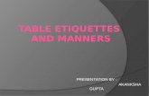 Table etiquettes