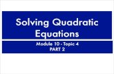Topic 4   solving quadratic equations part 2