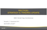 Recticel Strategy and Trading Update