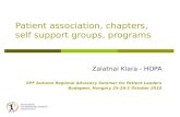 Presentation   Patient Association, Chapters, Self Support Groups, Programmes, Klara Zalatnai 2