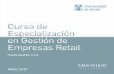 Curso de Especialización en Gestión de Empresas Retail