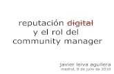 Reputación digital y el rol del community manager