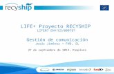 Comunicación. jornadas internacionales. recyship. septiembre 2013. pamplona