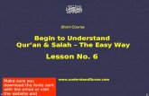 Lesson No. 6 Surah Asr