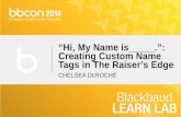 “Hi, My Name is_____.”: Creating Custom Name Tags in The Raiser’s Edge