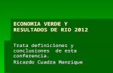 Rio 2012 y economia verde