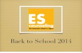 ASIJ Elementary School Counseling and Guidance Back to School 2014
