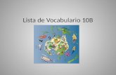 Lista de vocabulario 10 b